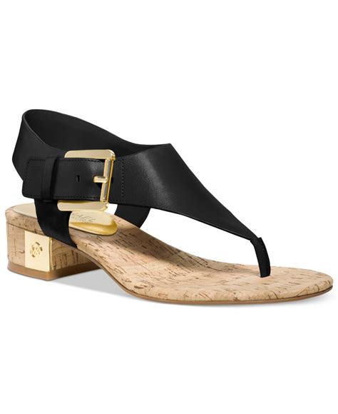 michael kors thong sandals black|Michael Kors open toe sandals.